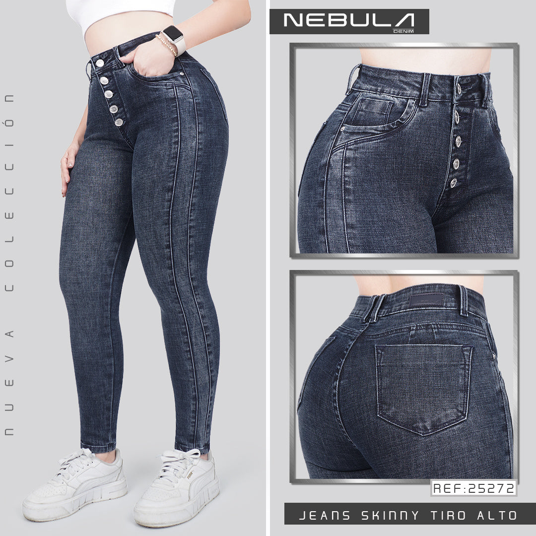 Jeans Skinny Tiro Alto 25272