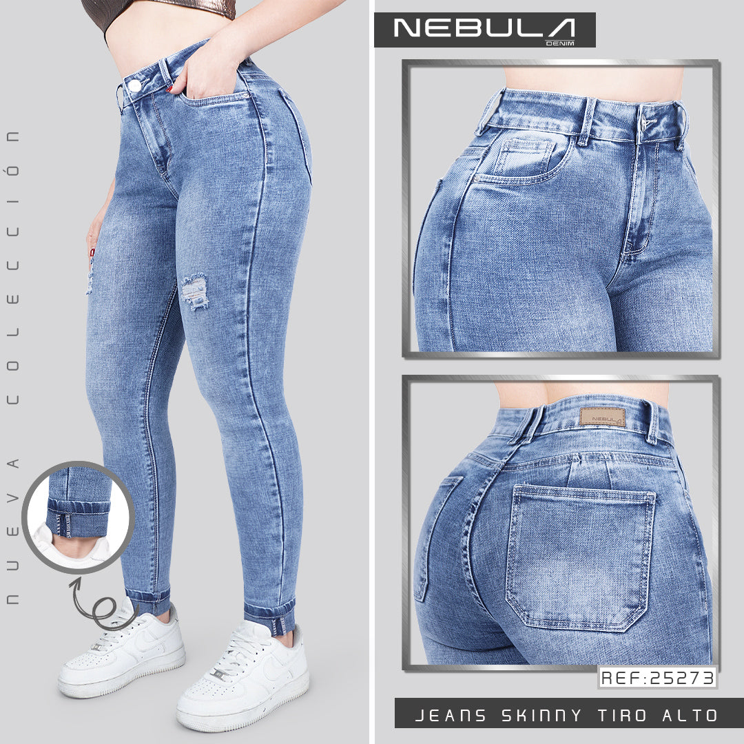 Jeans Skinny Tiro Alto 25273