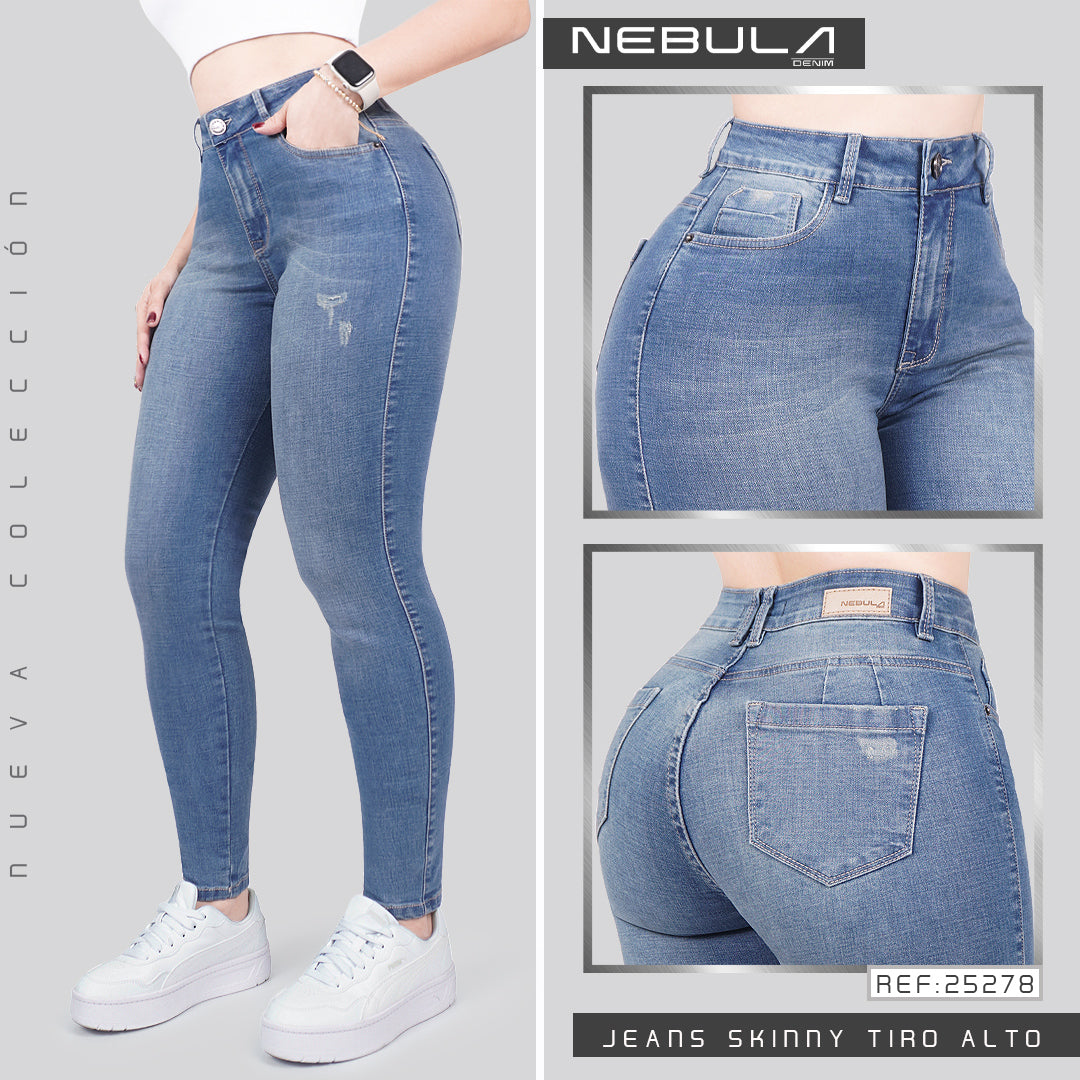 Jeans Skinny Tiro Alto 25278