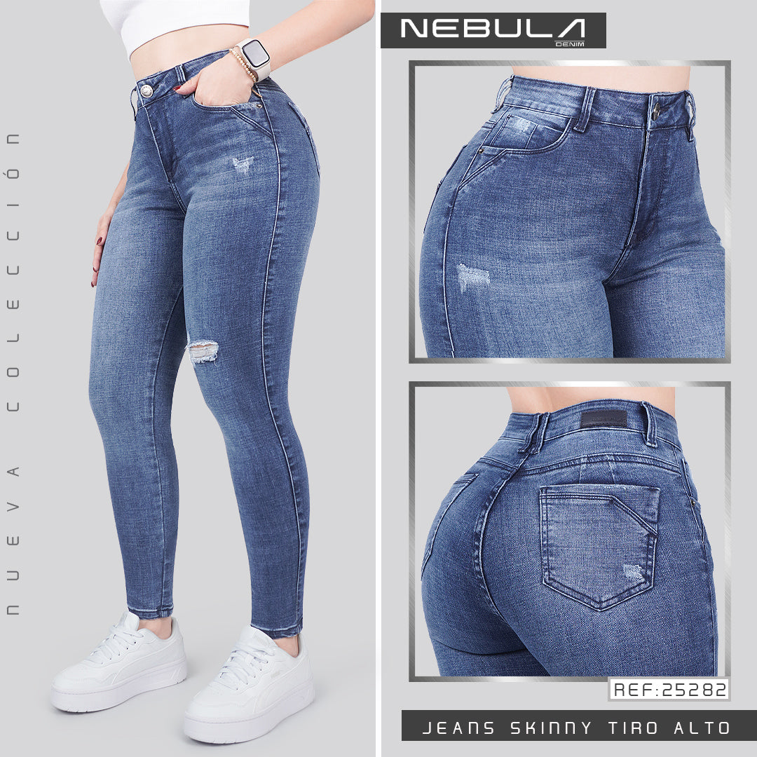 Jeans Skinny Tiro Alto 25282