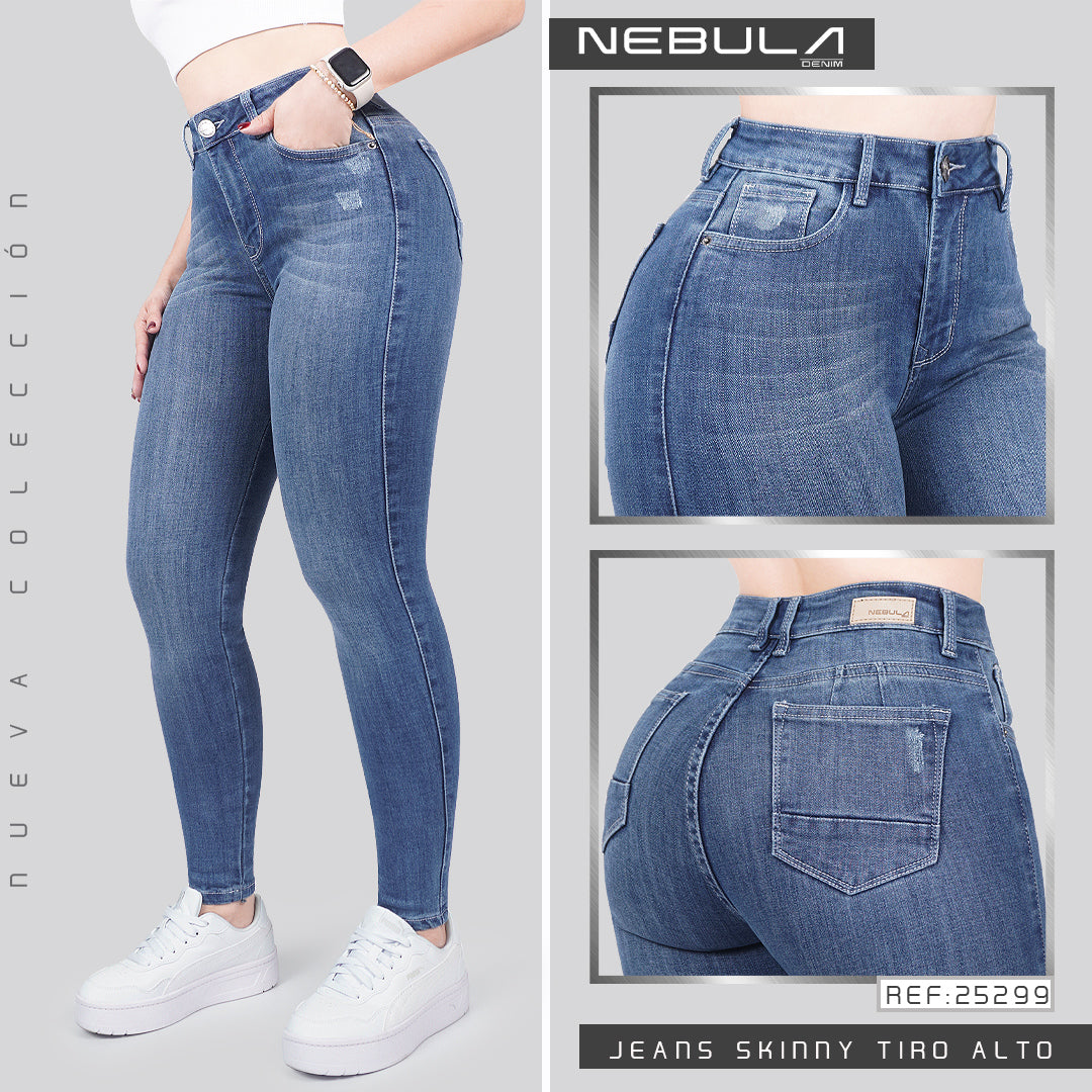 Jeans Skinny Tiro Alto 25299