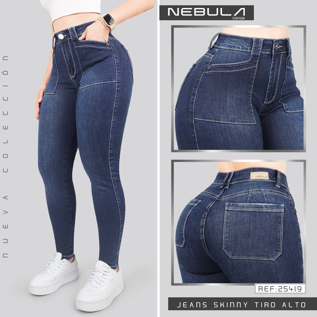 Jeans Skinny Tiro Alto 25419