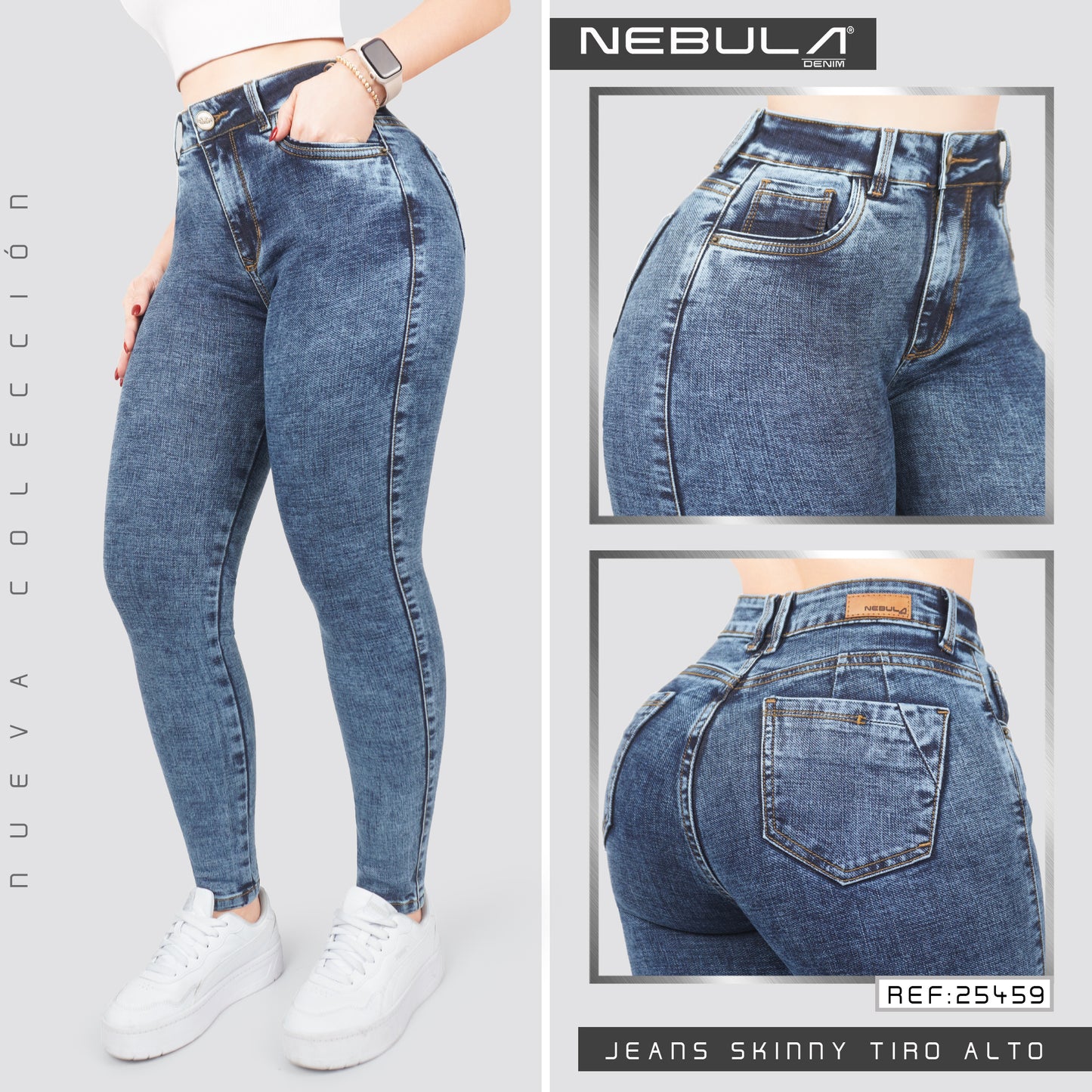 Jeans Skinny Tiro Alto 25459