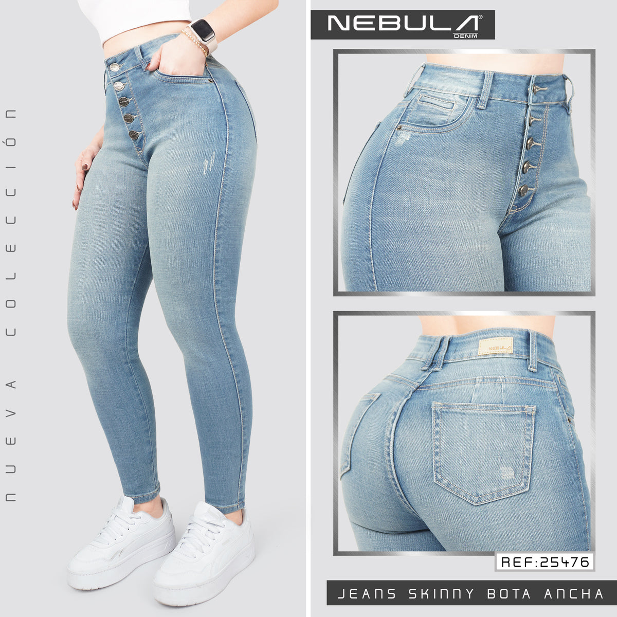 Jeans Skinny Tiro Alto 25476