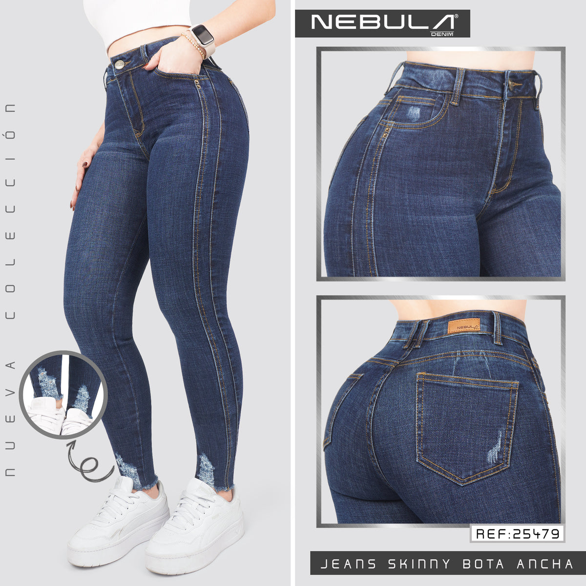 Jeans Skinny Tiro Alto 25479