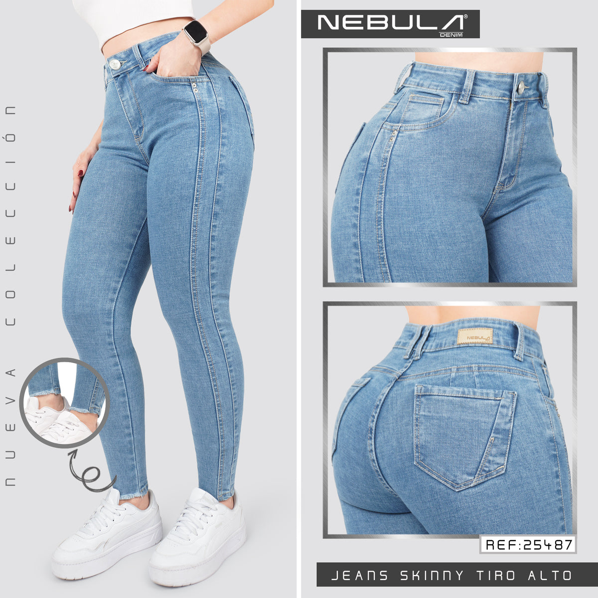 Jeans Skinny Tiro Alto 25487