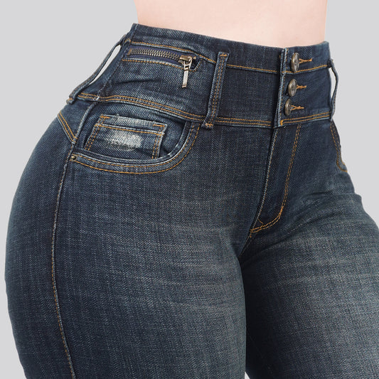 Jeans Skinny 3 botones Tiro Alto 6403