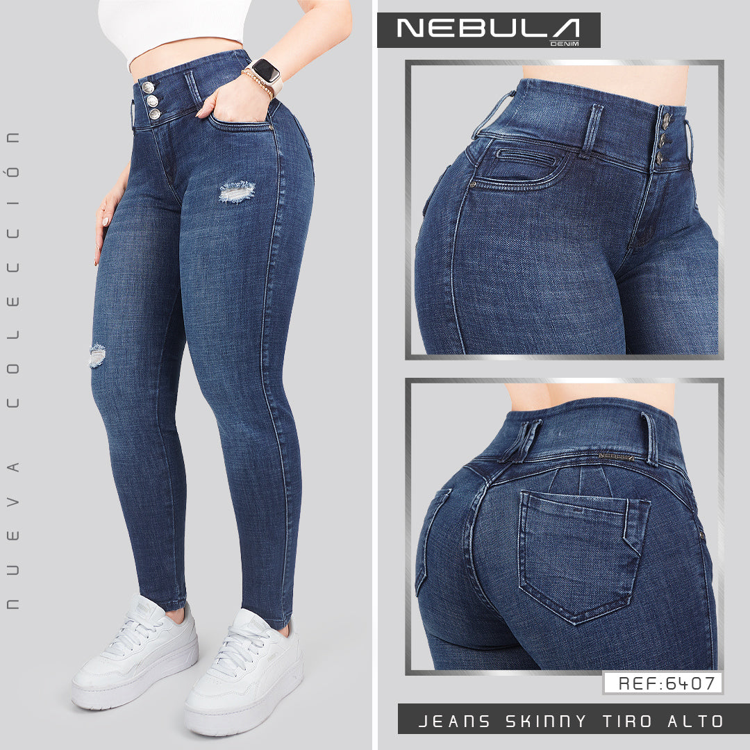 Jeans Skinny 3 botones Tiro Alto 6407