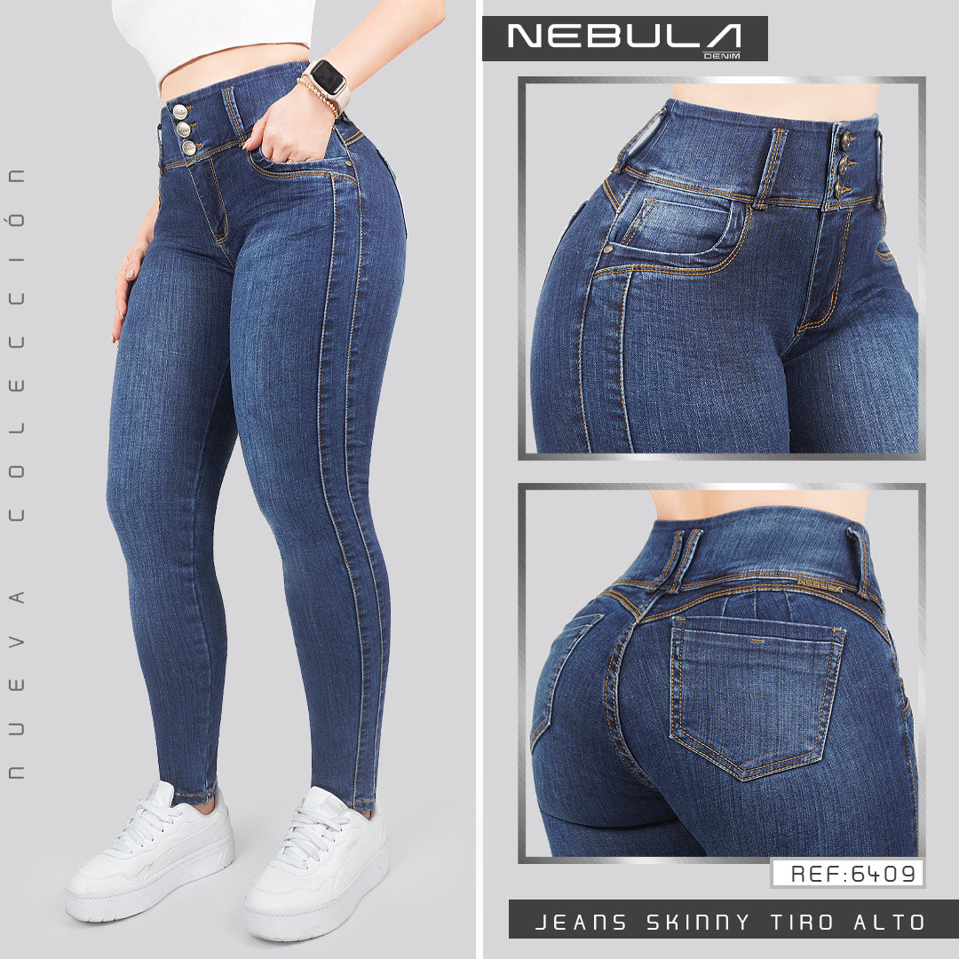 Jeans Skinny 3 botones Tiro Alto 6409