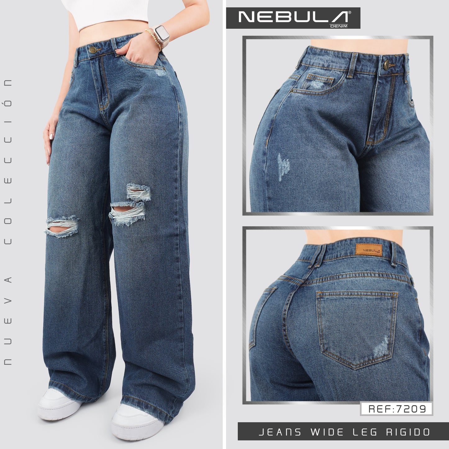Jeans Wide Leg Rígido 7209