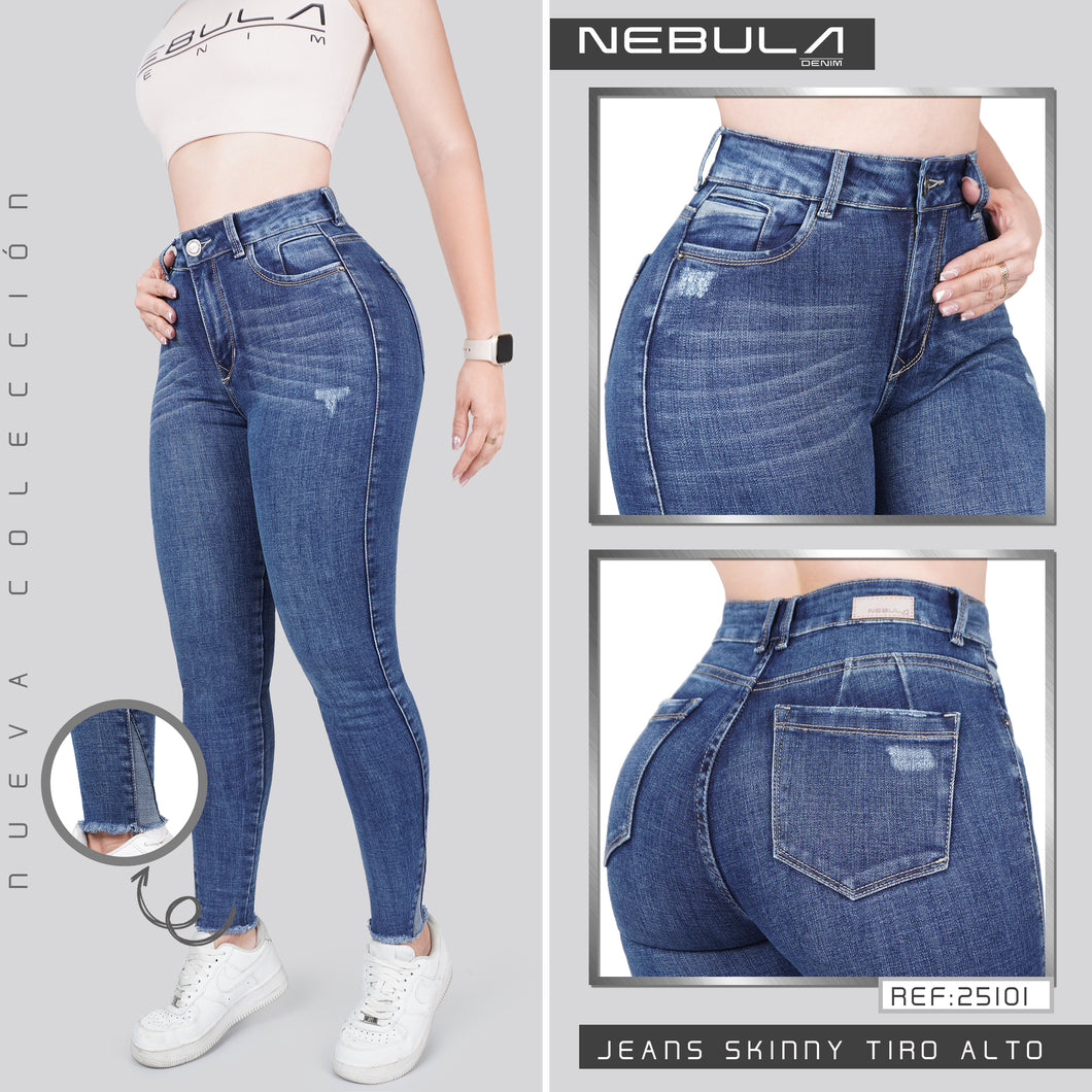 JEANS MUJER SKINNY TIRO ALTO 25101