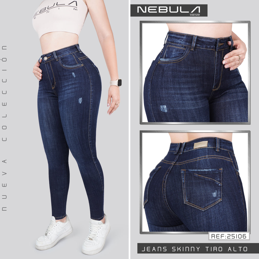 JEANS MUJER SKINNY TIRO ALTO 25106