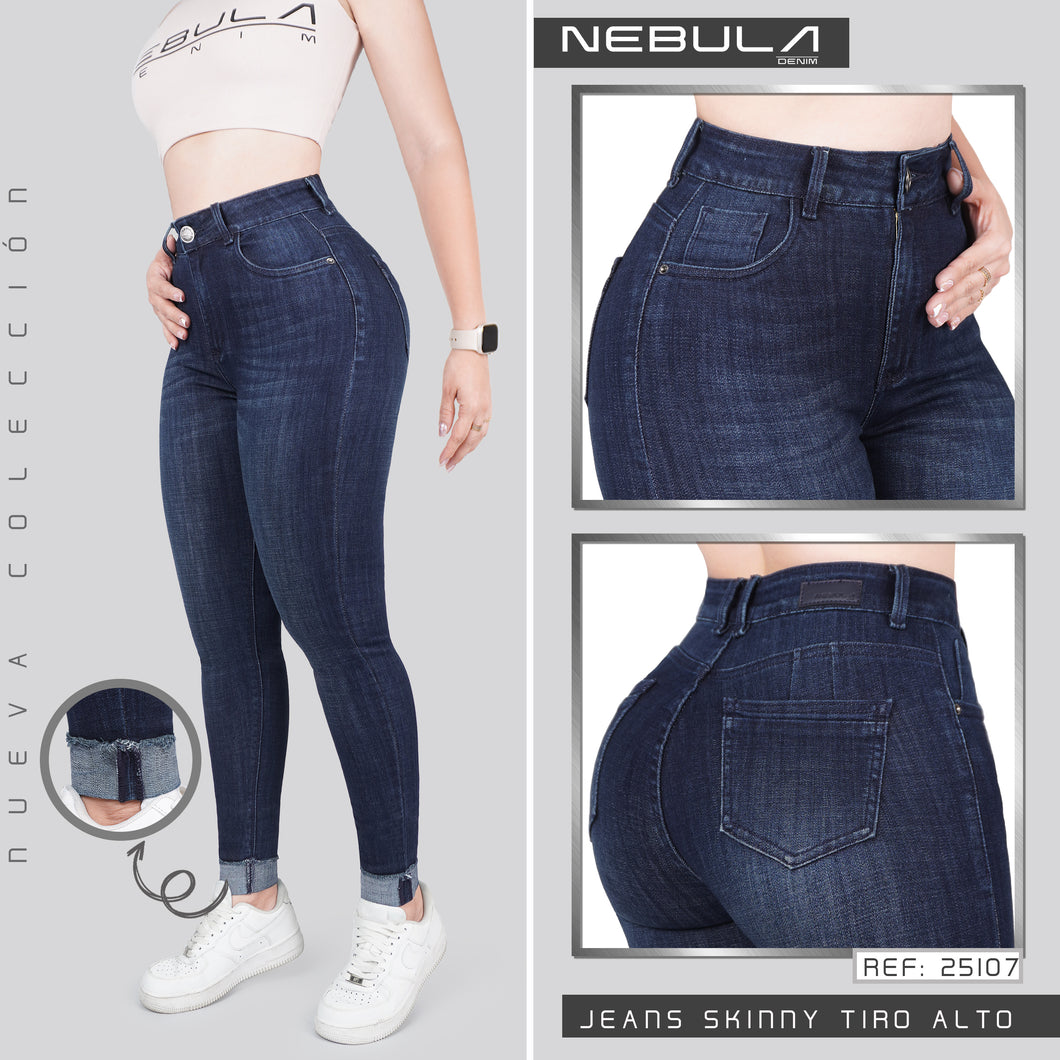 JEANS MUJER SKINNY TIRO ALTO 25107