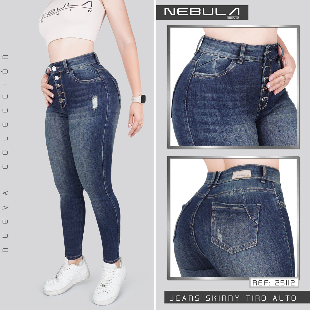 JEANS MUJER SKINNY TIRO ALTO 25112