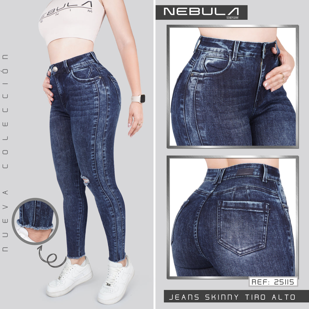 JEANS MUJER SKINNY TIRO ALTO 25115