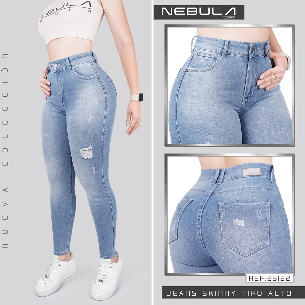 JEANS MUJER SKINNY TIRO ALTO 25122