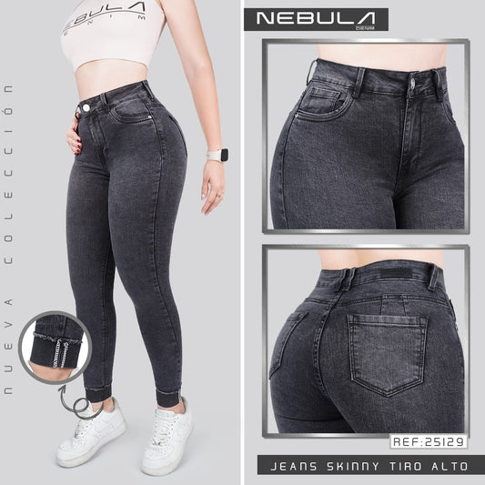 Jeans Skinny Tiro Alto 25129