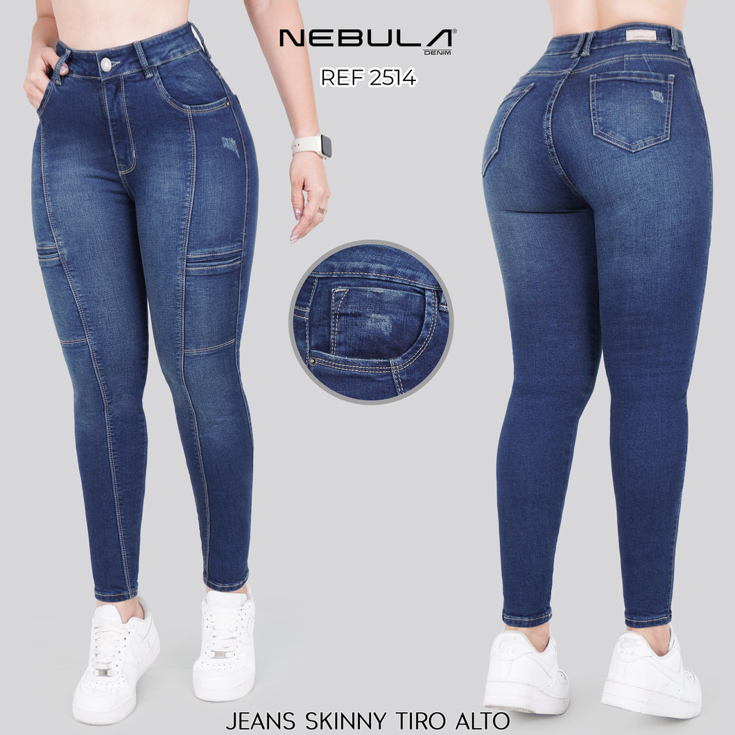 JEANS MUJER SKINNY TIRO ALTO 2514