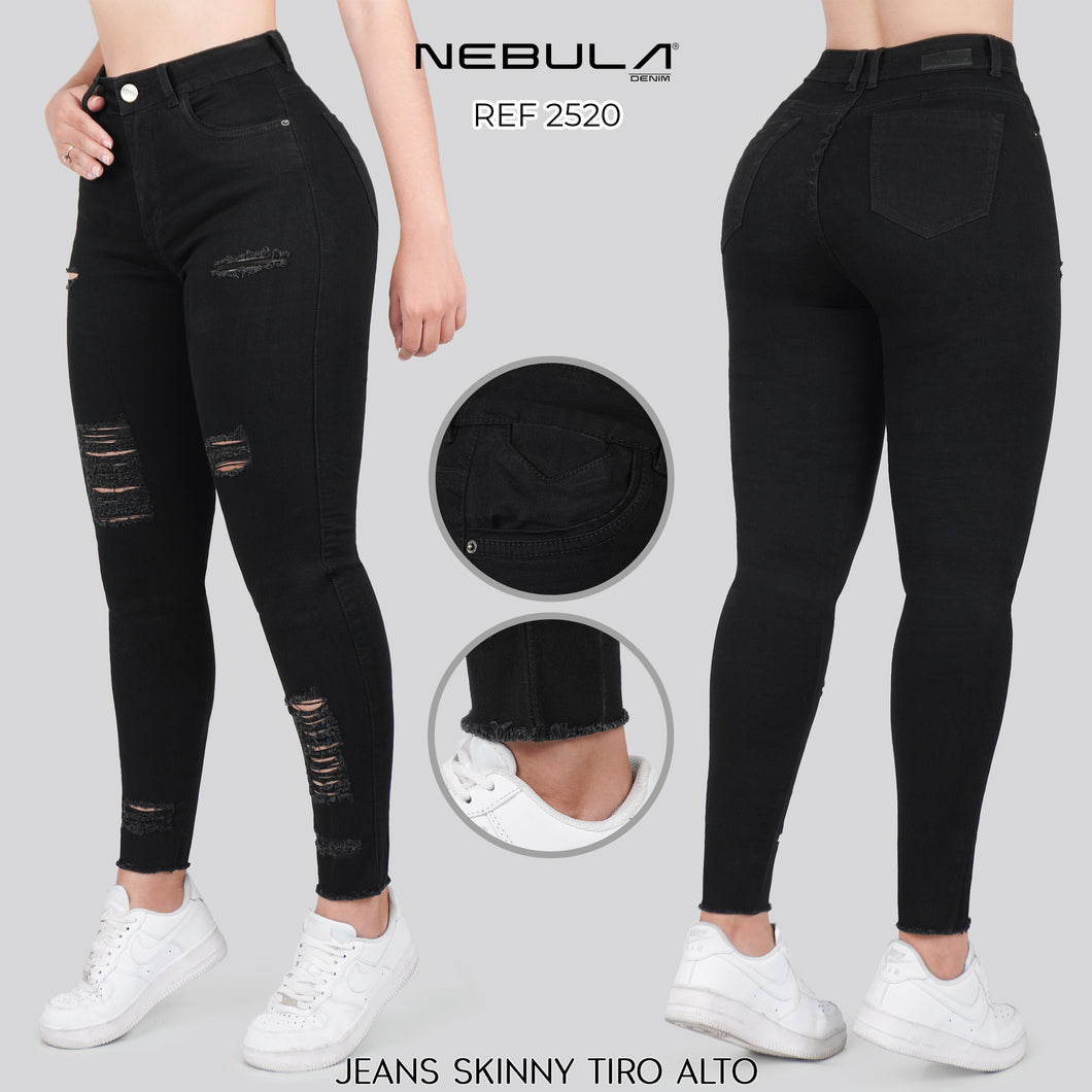 JEANS MUJER SKINNY TIRO ALTO 2520