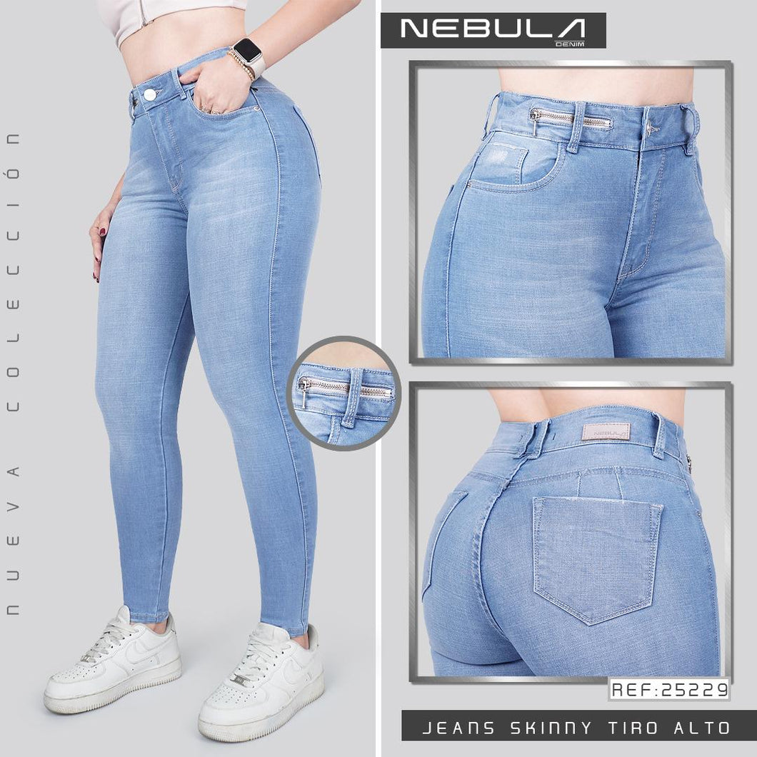 JEANS MUJER SKINNY TIRO ALTO 25229