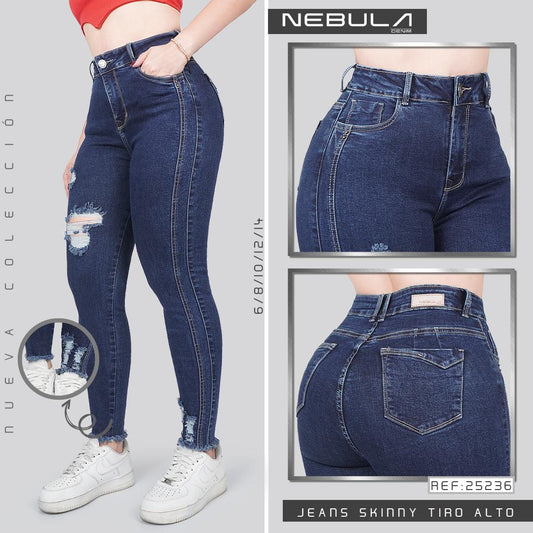 Jeans Skinny Tiro Alto 25236