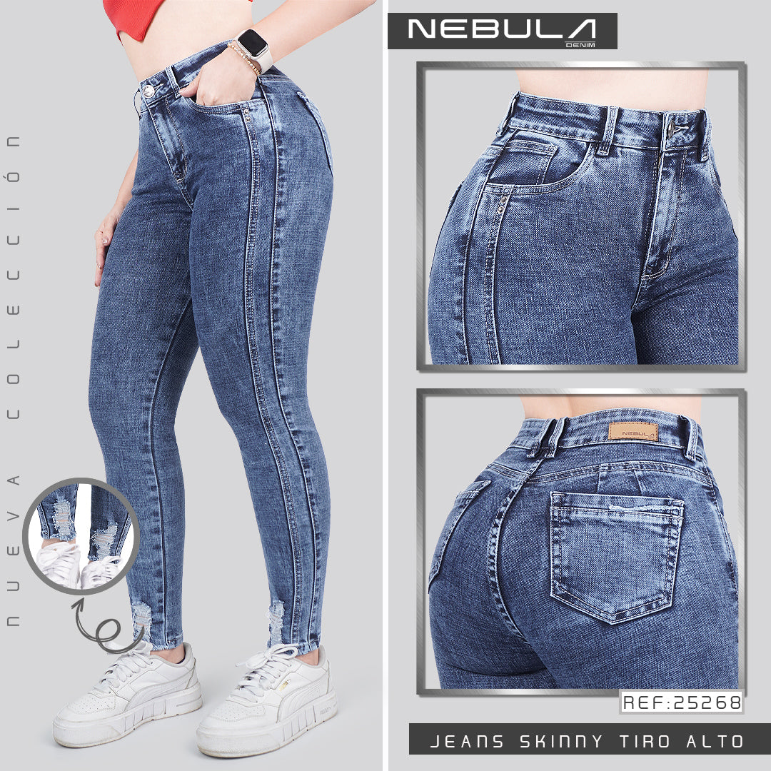 Jeans Skinny Tiro Alto 25268