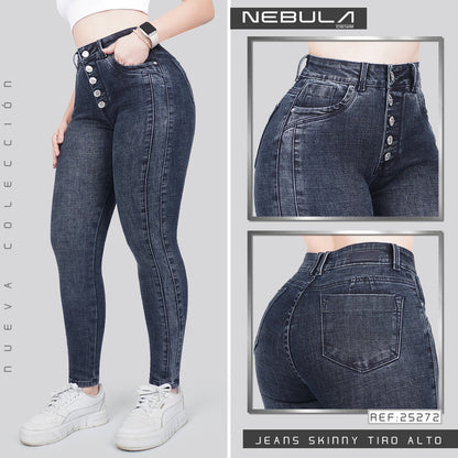 Jeans Skinny Tiro Alto 25272