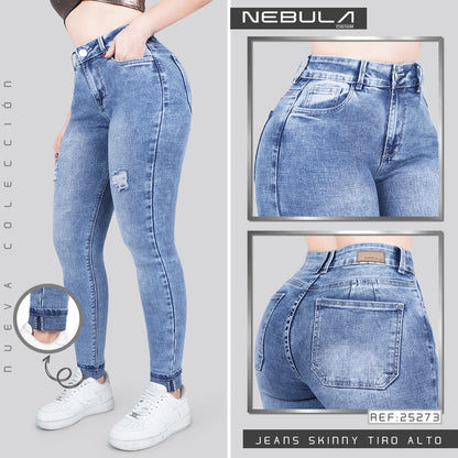 Jeans Skinny Tiro Alto 25273