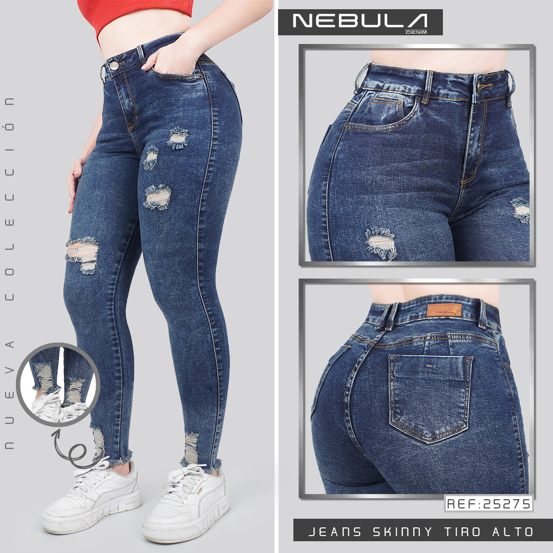 Jeans Skinny Tiro Alto 25275