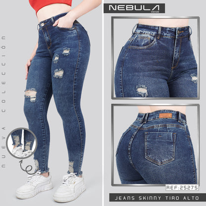 Jeans Skinny Tiro Alto 25275