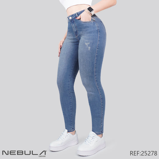 Jeans Skinny Tiro Alto 25278