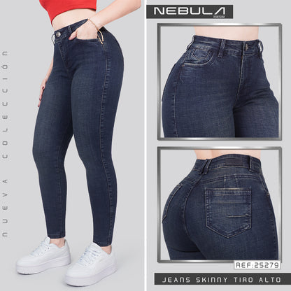 Jeans Skinny Tiro Alto 25279
