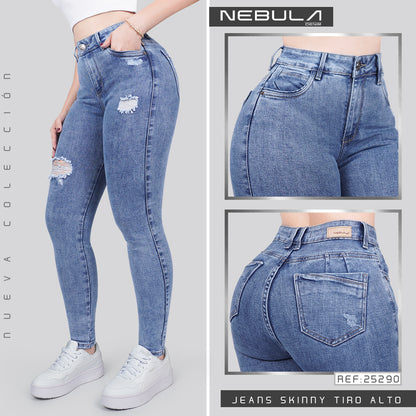Jeans Skinny Tiro Alto 25290