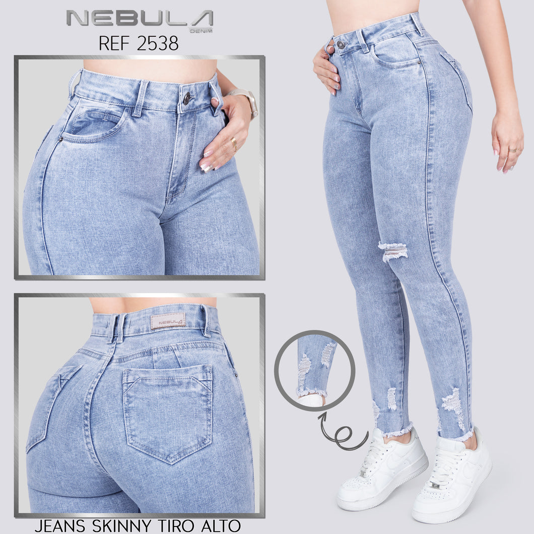 JEANS MUJER SKINNY TIRO ALTO 2538