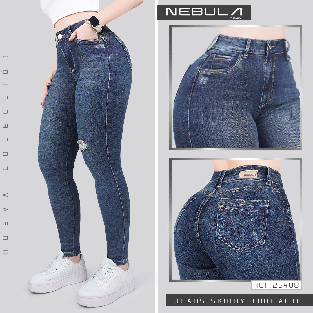 Jeans Skinny Tiro Alto 25408
