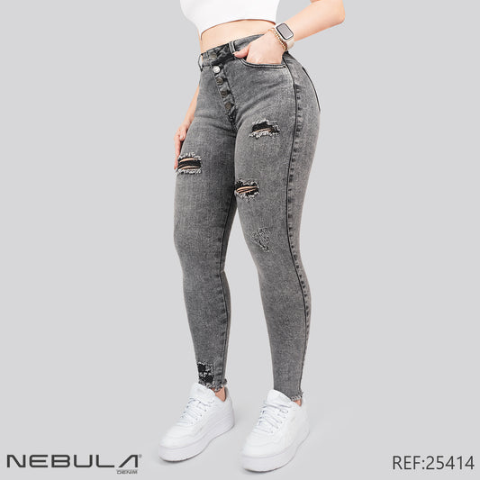 Jeans Skinny Tiro Alto 25414