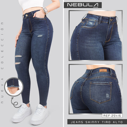 Jeans Skinny Tiro Alto 25416