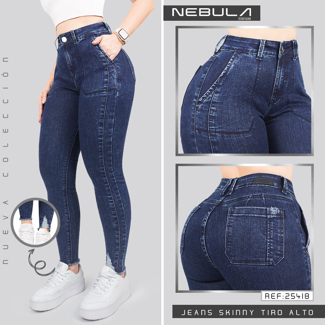 Jeans Skinny Tiro Alto 25418