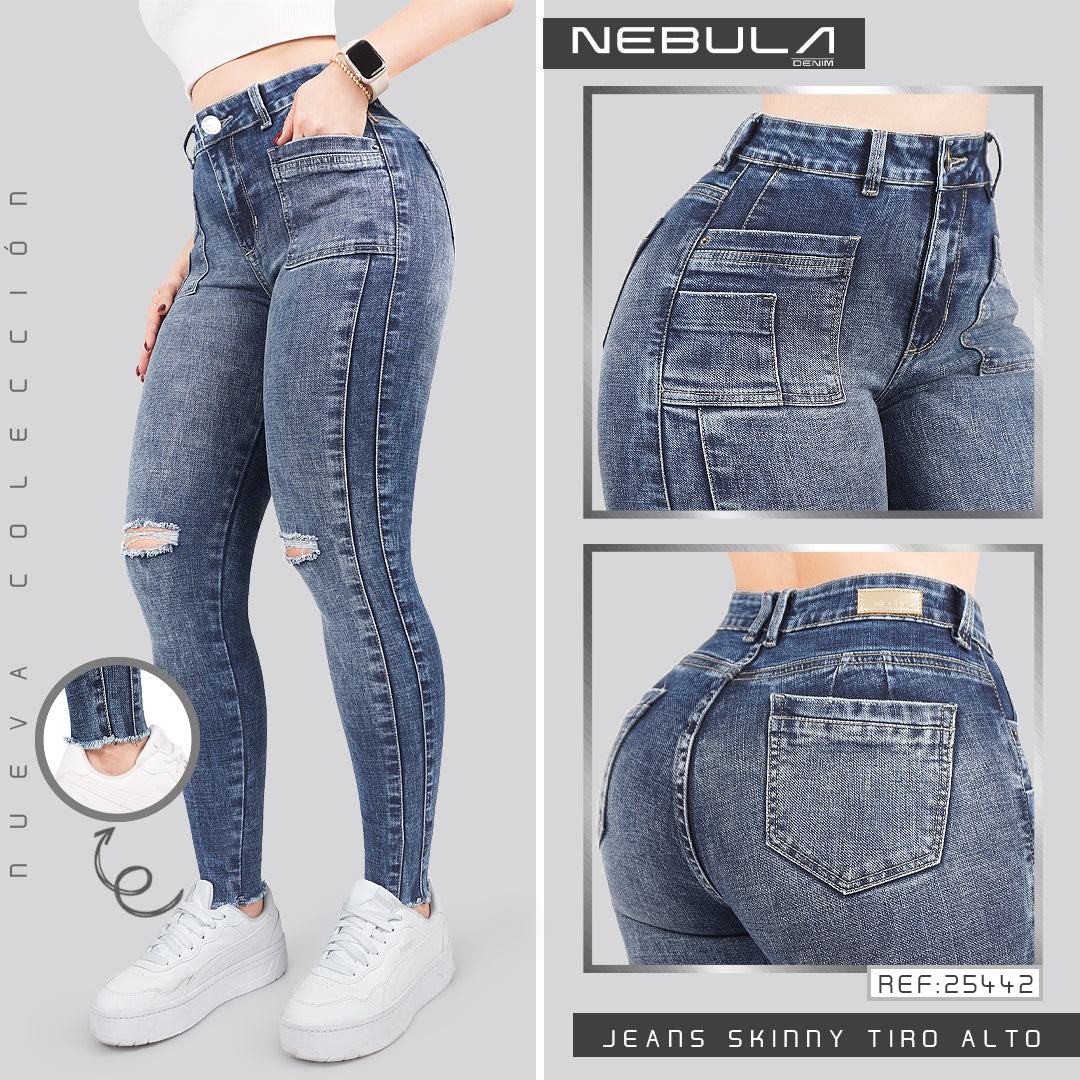 Jeans Skinny Tiro Alto 25442