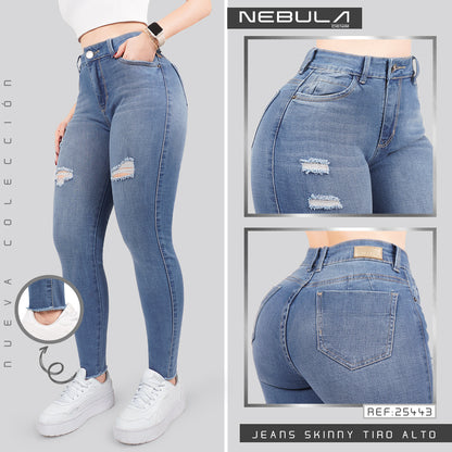 Jeans Skinny Tiro Alto 25443