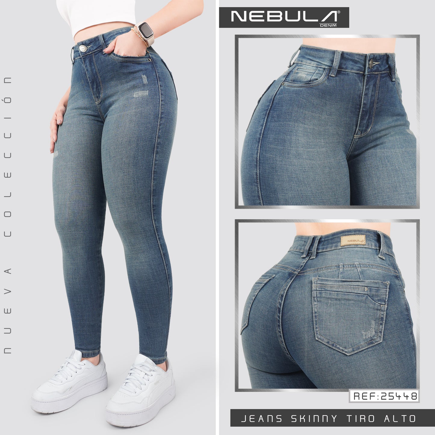 Jeans Skinny Tiro Alto 25448