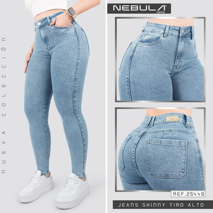 Jeans Skinny Tiro Alto 25449