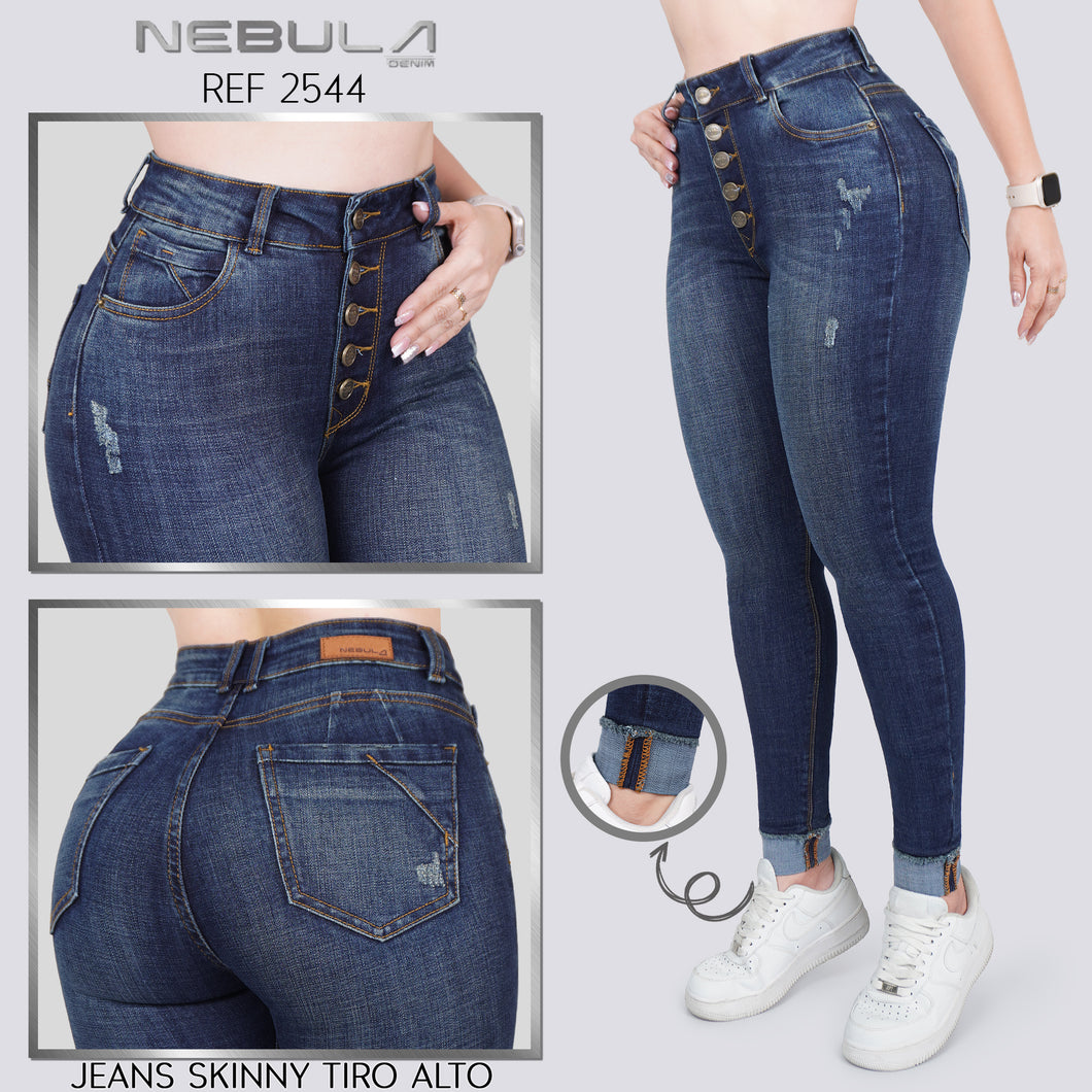 JEANS MUJER SKINNY TIRO ALTO 2544