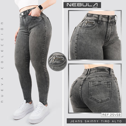 Jeans Skinny Tiro Alto 25458