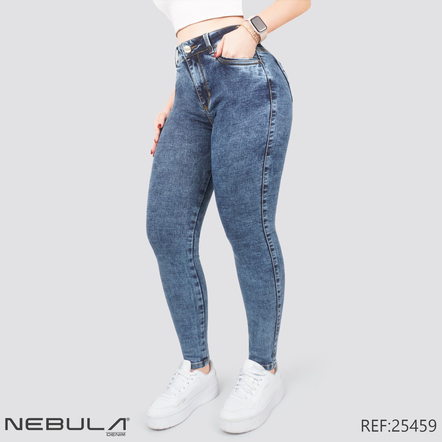 Jeans Skinny Tiro Alto 25459