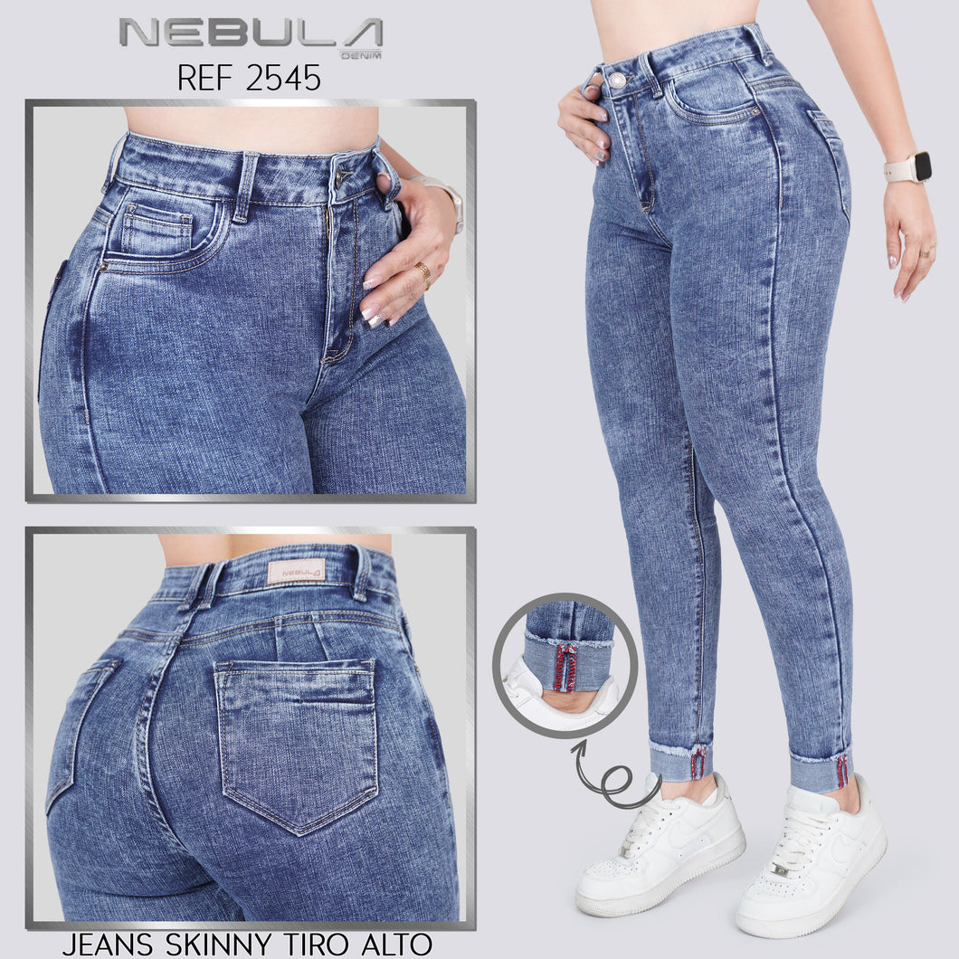 JEANS MUJER SKINNY TIRO ALTO 2545