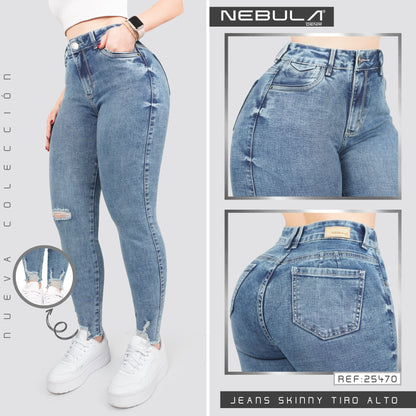 Jeans Skinny Tiro Alto 25470
