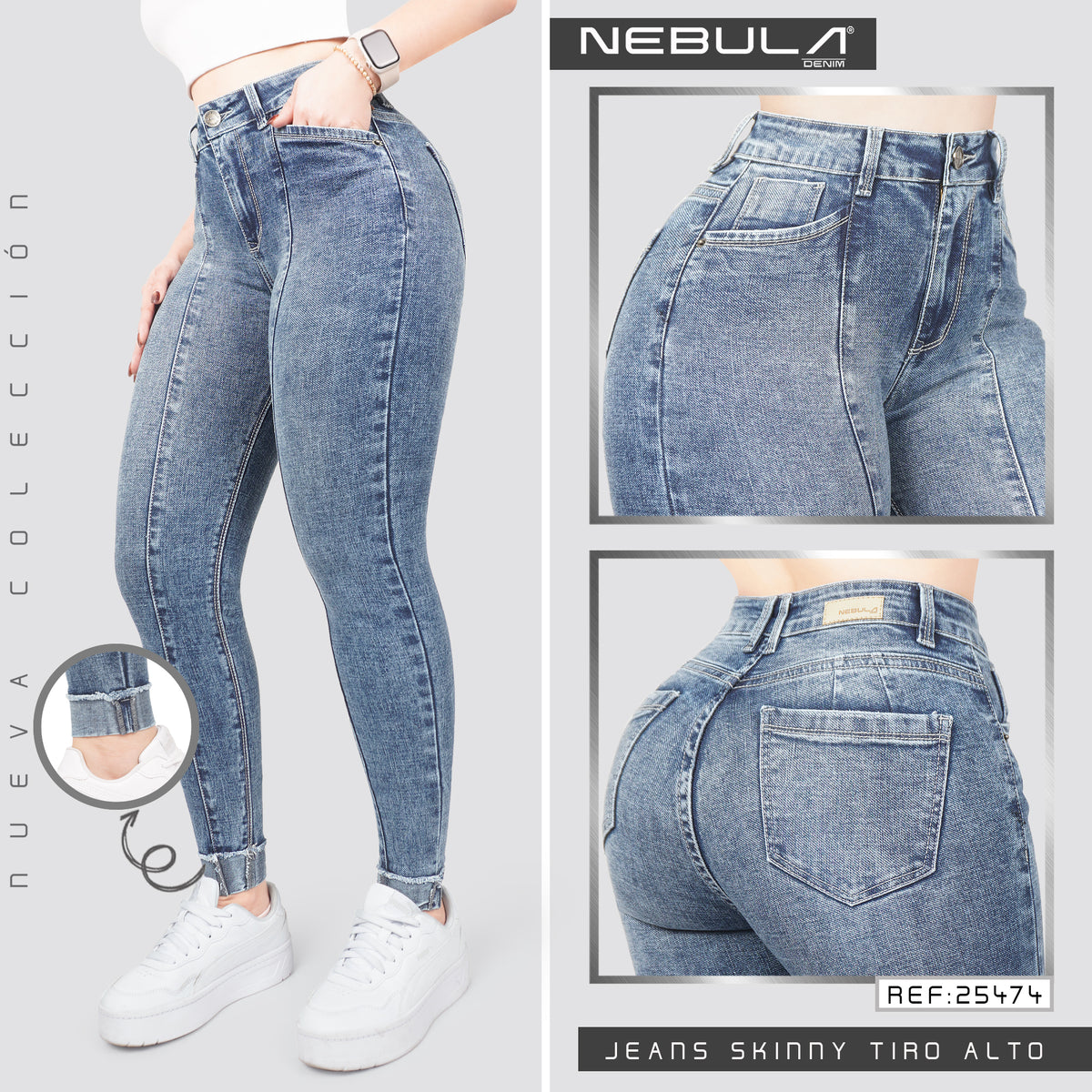 Jeans Skinny Tiro Alto 25474