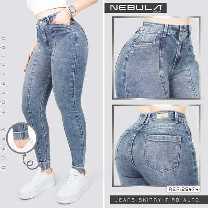 Jeans Skinny Tiro Alto 25474