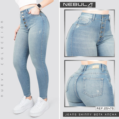 Jeans Skinny Tiro Alto 25476